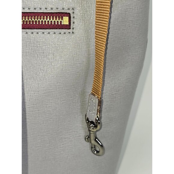 Dooney & Bourke Women's Gray Pebbled Leather Tassel Hadley Tote Bag L 1917 - Picture 12 of 16